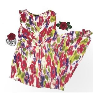 Mlle Gabrielle Watercolor Sleeveless Maxi Dress